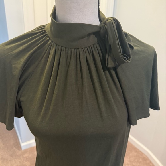 Ralph Lauren Olive Blouse with Neck Tie nwot. - Picture 2 of 9